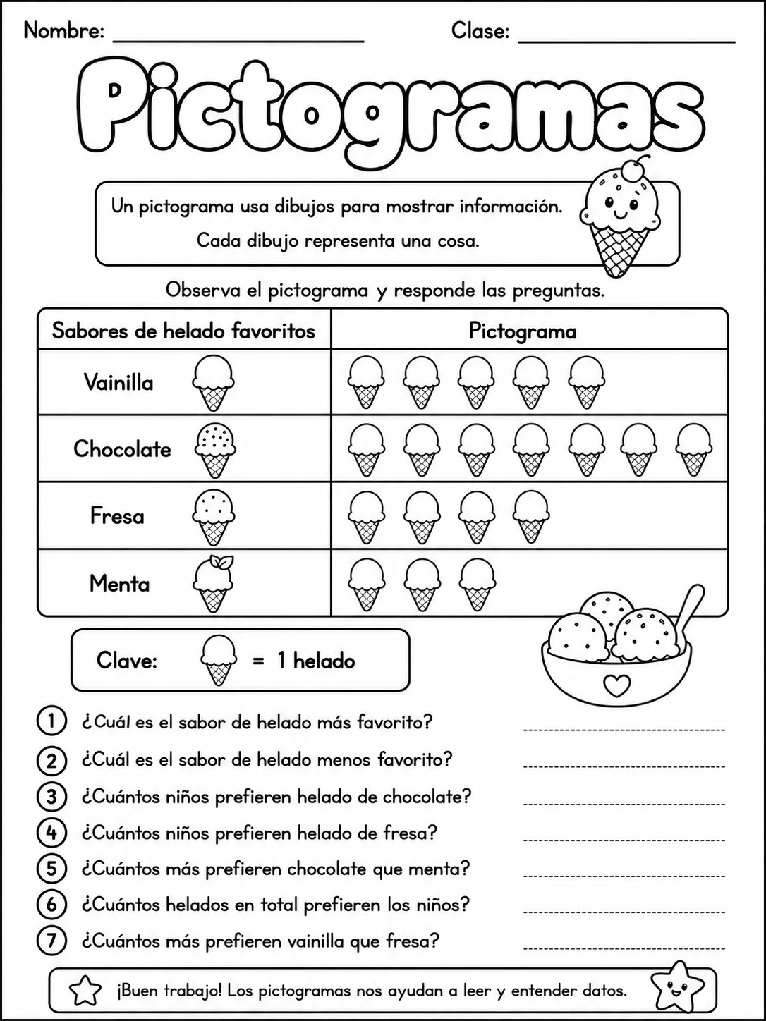 2.º grado - datos, tablas y gráficas - Paquete de fichas - Conjunto 2 página 4 vista previa imprimible