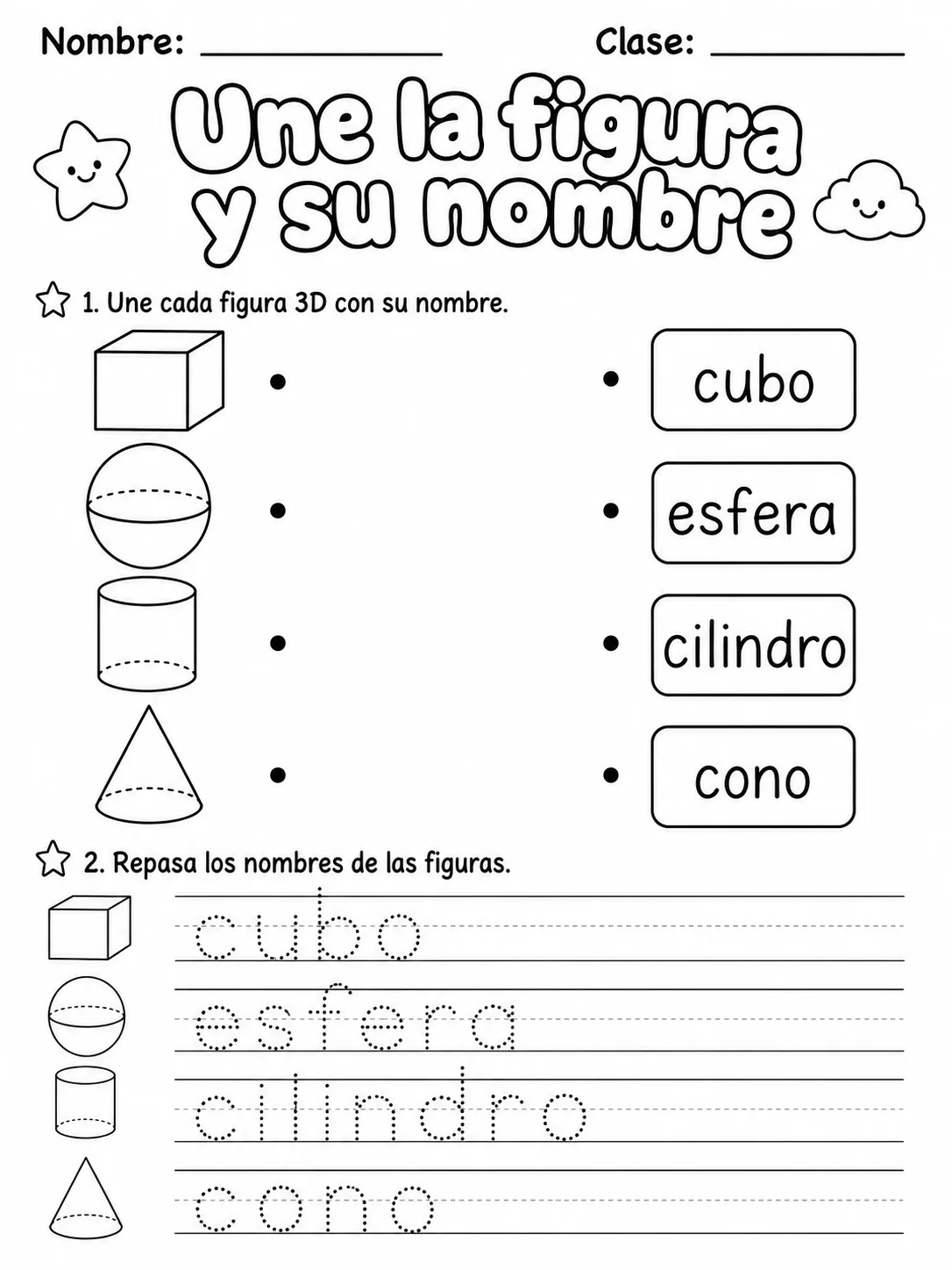 2.º grado - figuras 3D - Paquete de fichas página 2 vista previa imprimible