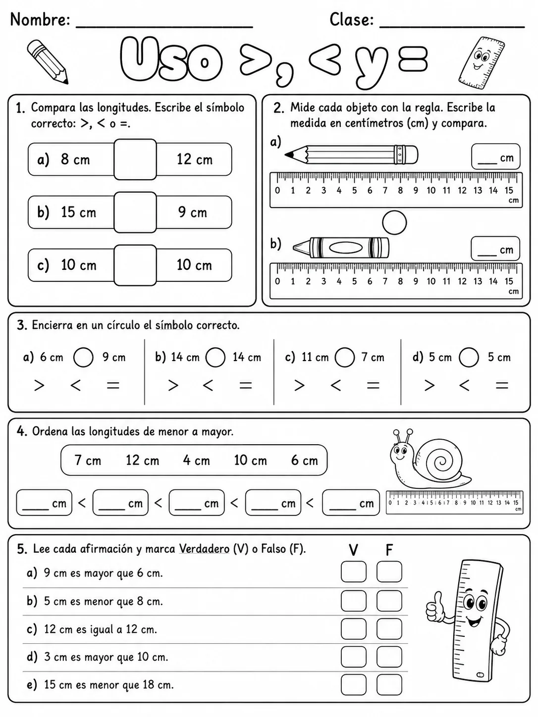 2.º grado - medidas de longitud, masa y capacidad - Paquete de fichas página 5 vista previa imprimible
