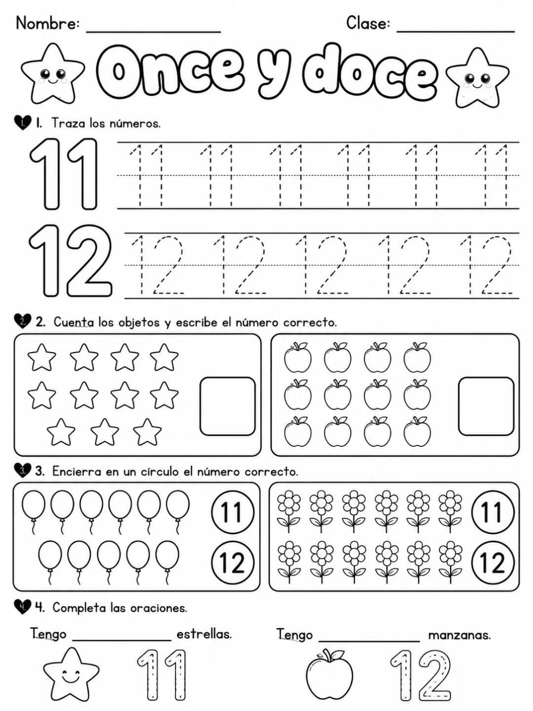 2.º grado - números del 11 al 20 - Paquete de fichas vista previa imprimible de matemáticas en KiwiBee