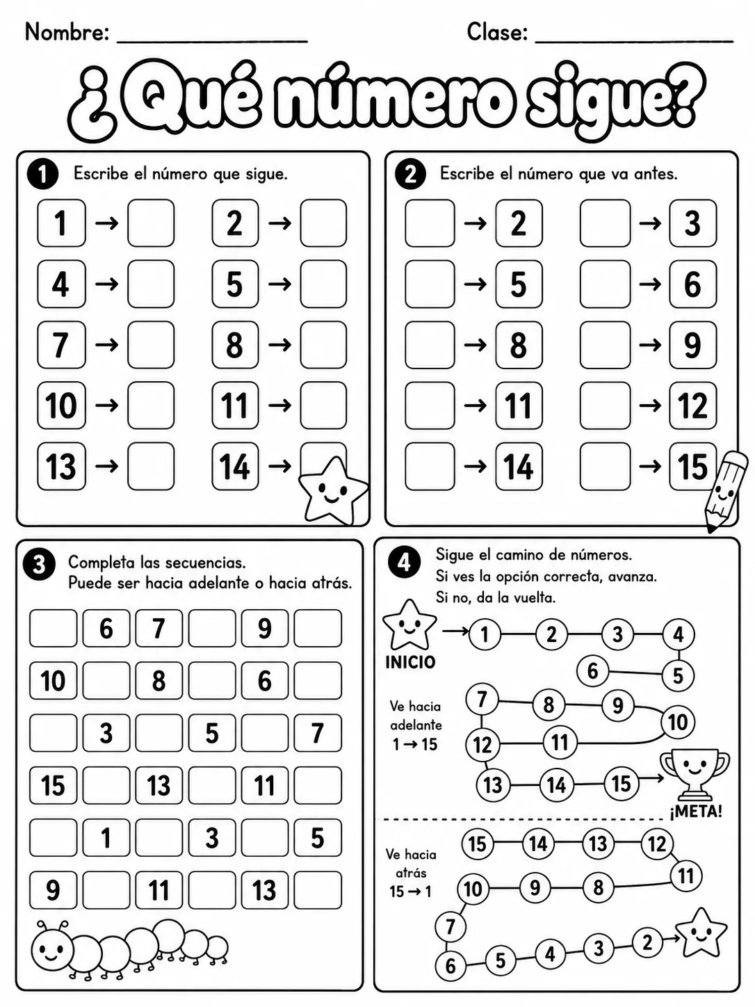 2.º grado - repaso mixto: patrones y secuencias - Paquete de fichas página 9 vista previa imprimible