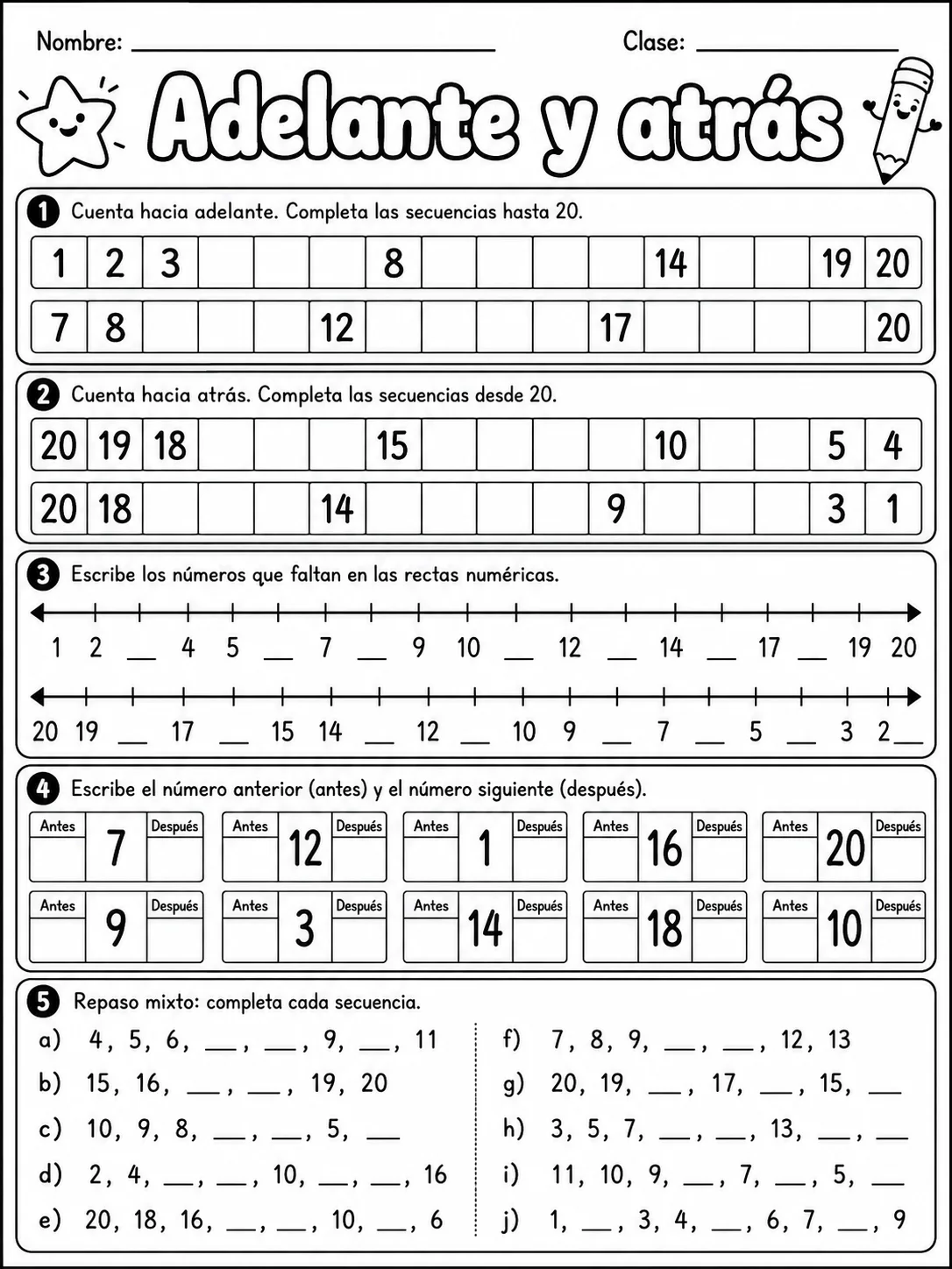 2.º grado - repaso mixto: patrones y secuencias y datos, tablas y gráficas - Paquete de fichas página 10 vista previa imprimible