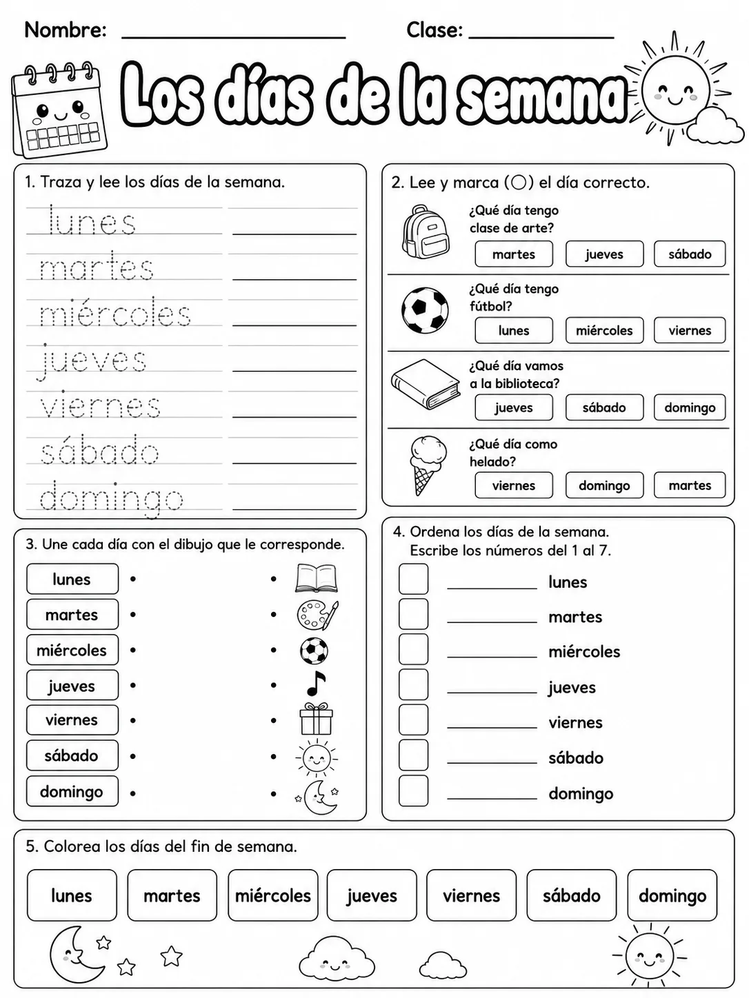 2.º grado - tiempo y calendario - Paquete de fichas vista previa imprimible de matemáticas en KiwiBee
