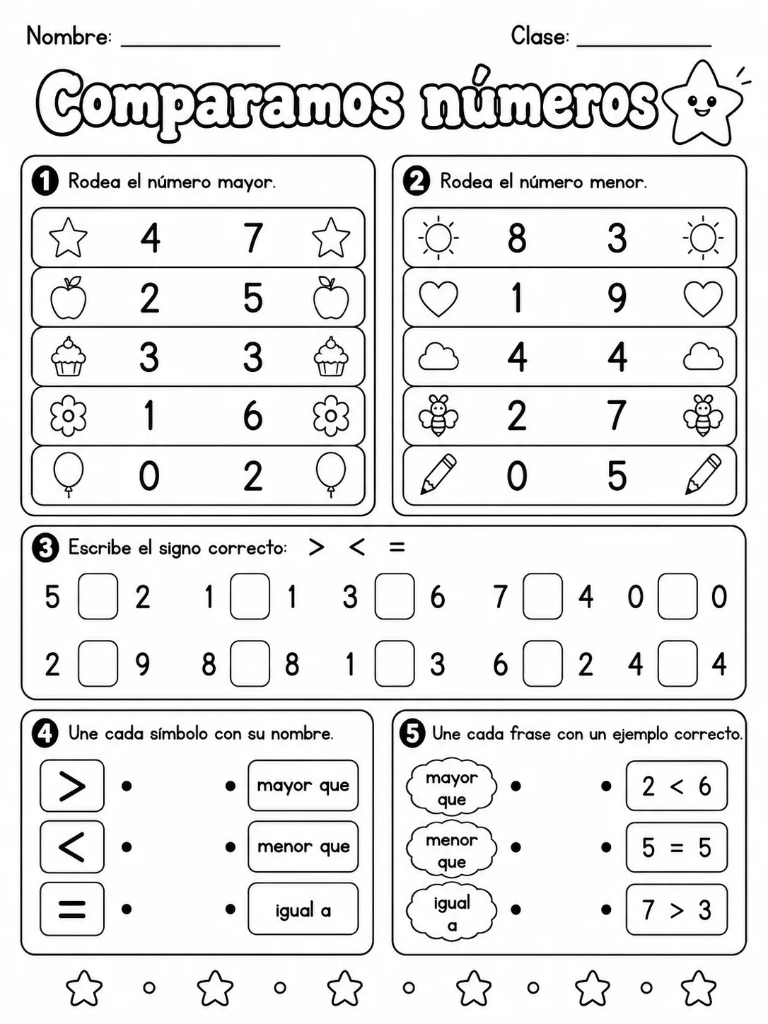 3.º grado - comparación y orden de números - Paquete de fichas vista previa imprimible de matemáticas en KiwiBee