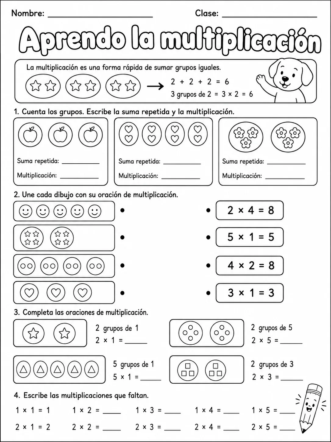 3.º grado - multiplicación y división - Paquete de fichas vista previa imprimible de matemáticas en KiwiBee