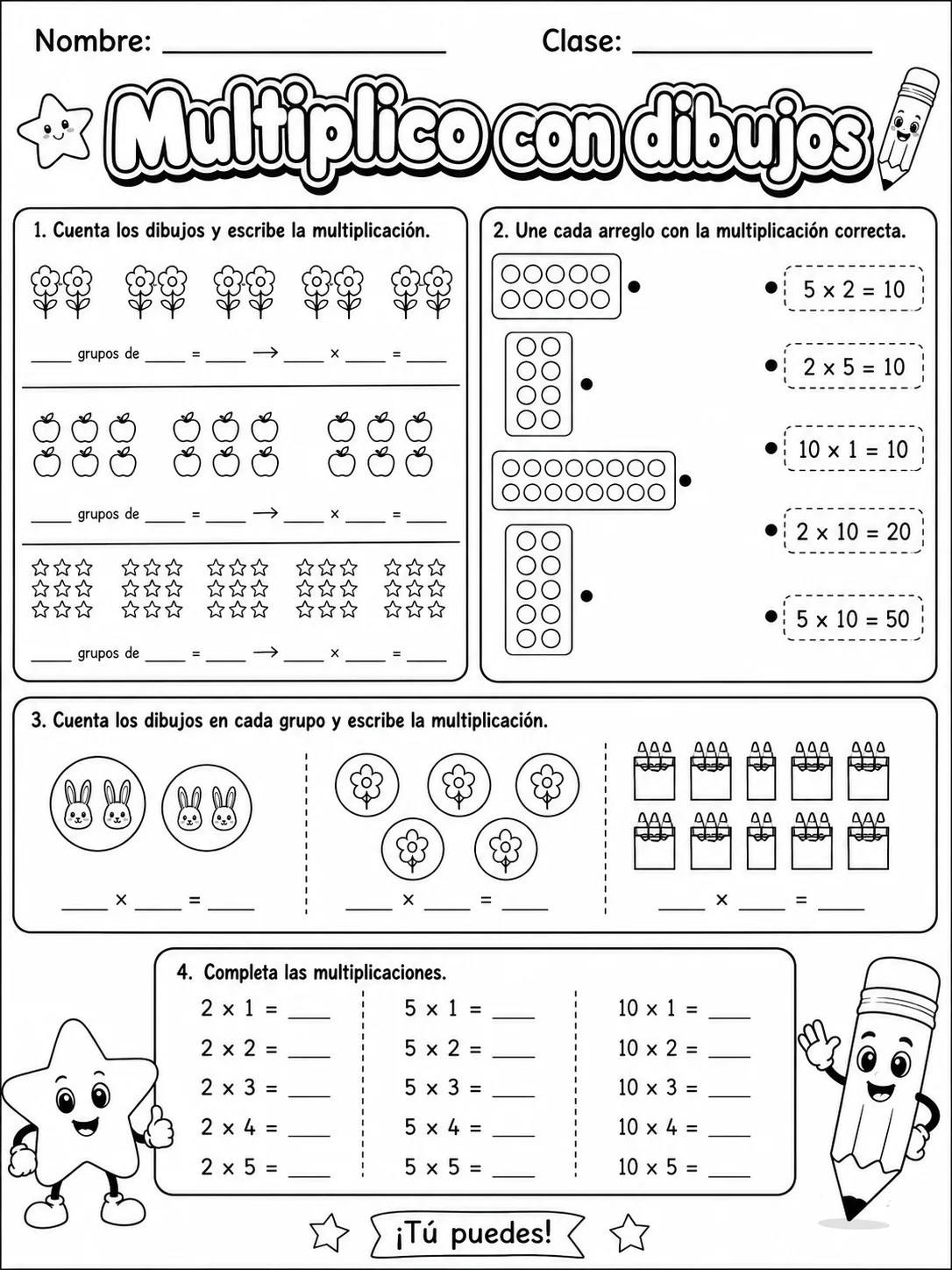 3.º grado - multiplicación y división - Paquete de fichas página 3 vista previa imprimible