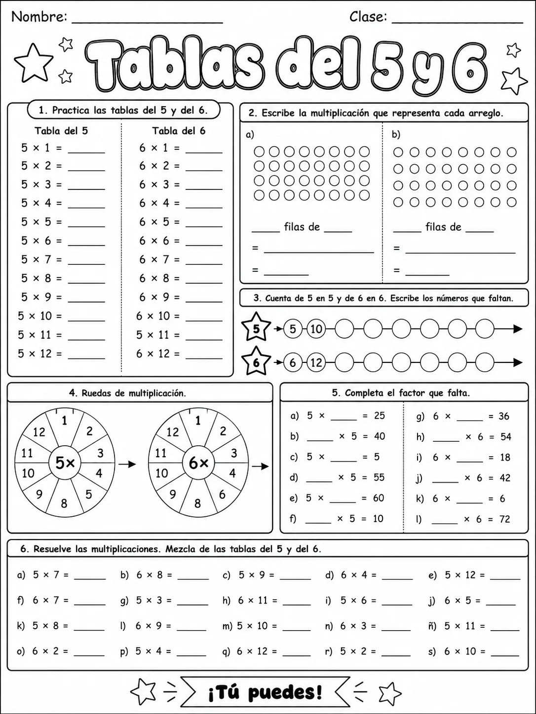 3.º grado - multiplicación y división - Paquete de fichas página 5 vista previa imprimible