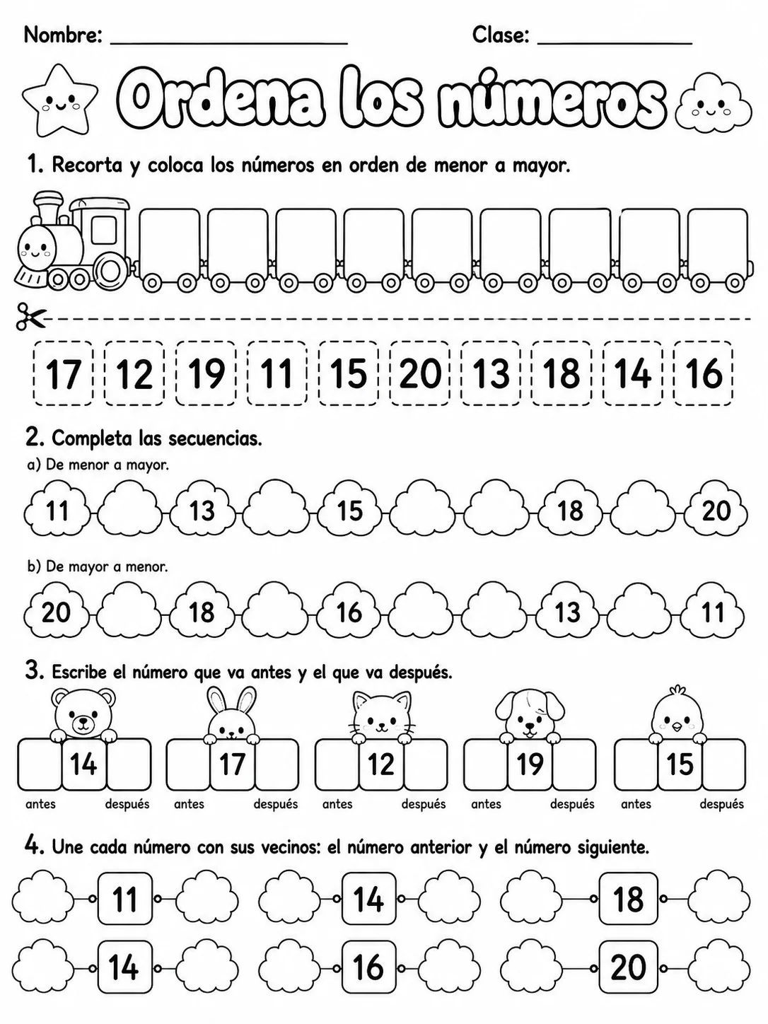 3.º grado - repaso mixto: datos, tablas y gráficas y números y conteo - Paquete de fichas página 7 vista previa imprimible
