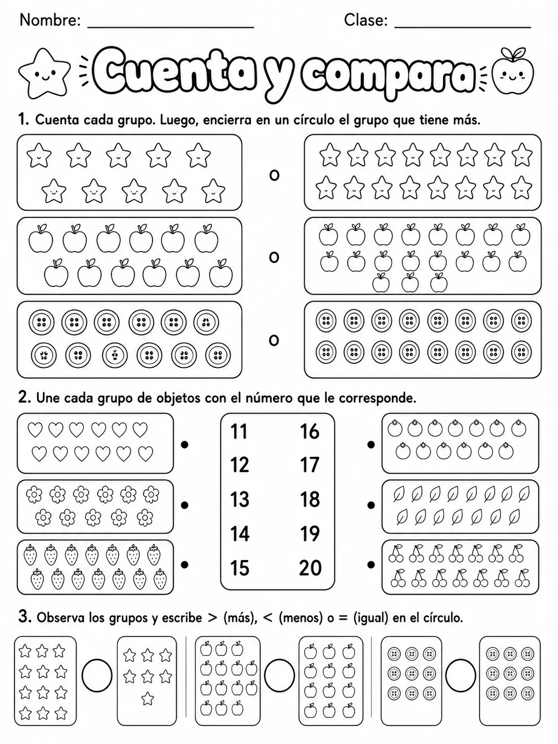 3.º grado - repaso mixto: datos, tablas y gráficas y números y conteo - Paquete de fichas página 8 vista previa imprimible