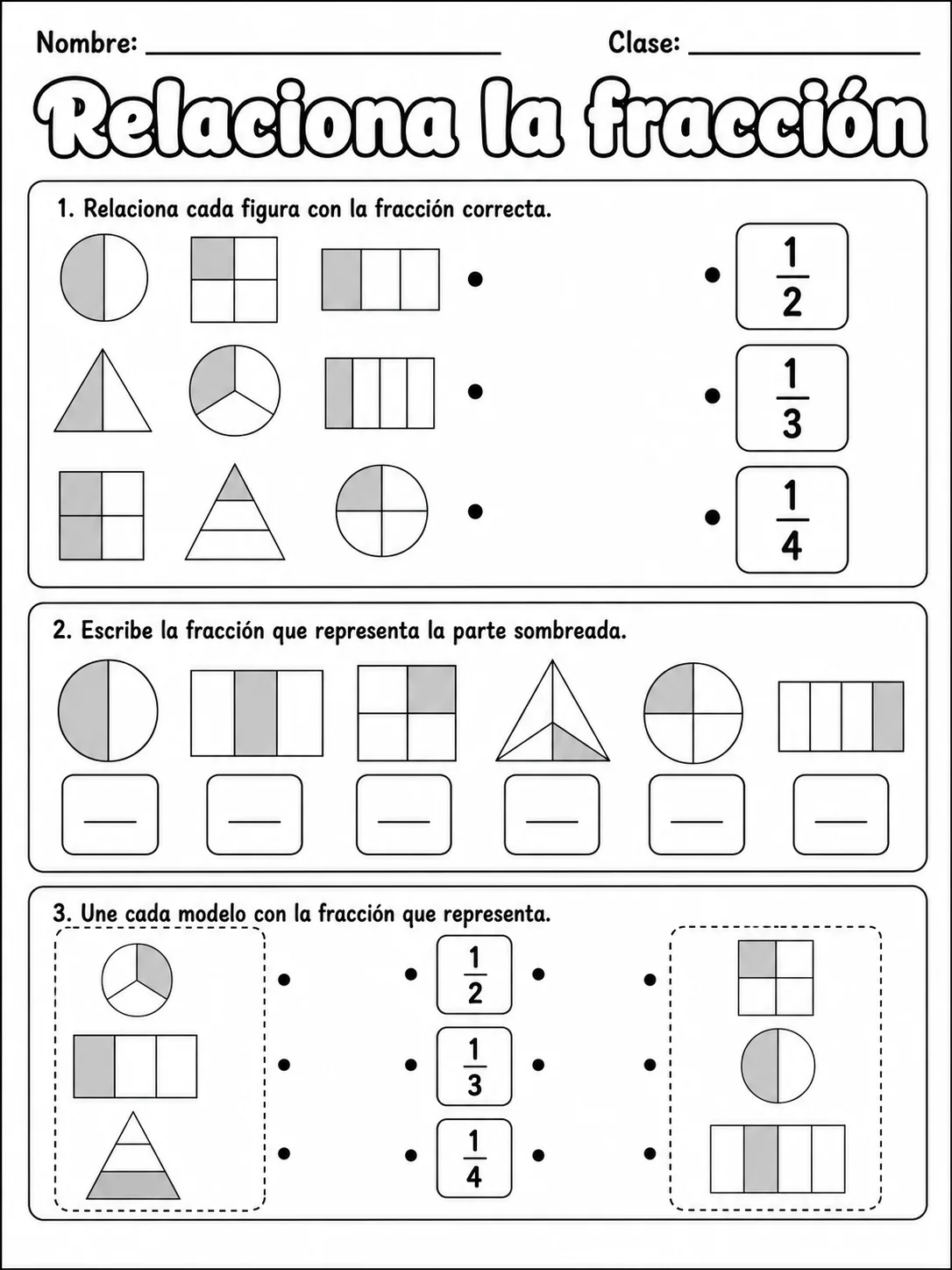 3.º grado - repaso mixto: fracciones, mitad y dobles y dinero - Paquete de fichas página 5 vista previa imprimible