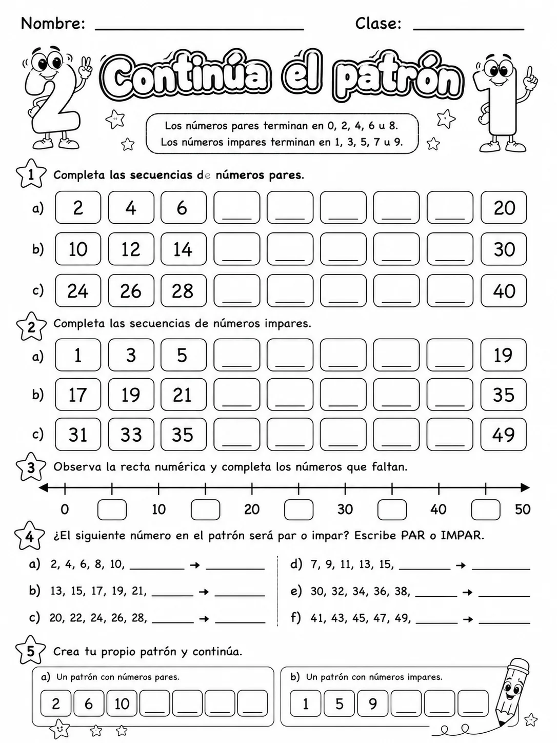 3.º grado - repaso mixto: números y conteo - Paquete de fichas página 5 vista previa imprimible