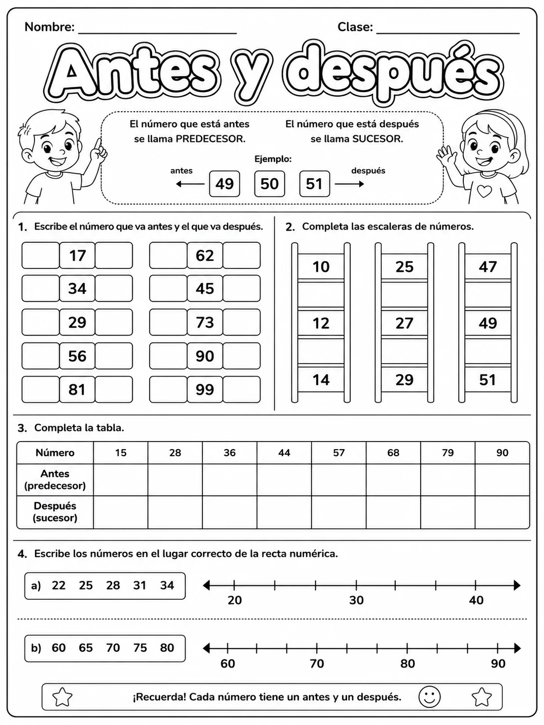 3.º grado - repaso mixto: números y conteo y comparación y orden de números - Paquete de fichas página 3 vista previa imprimible