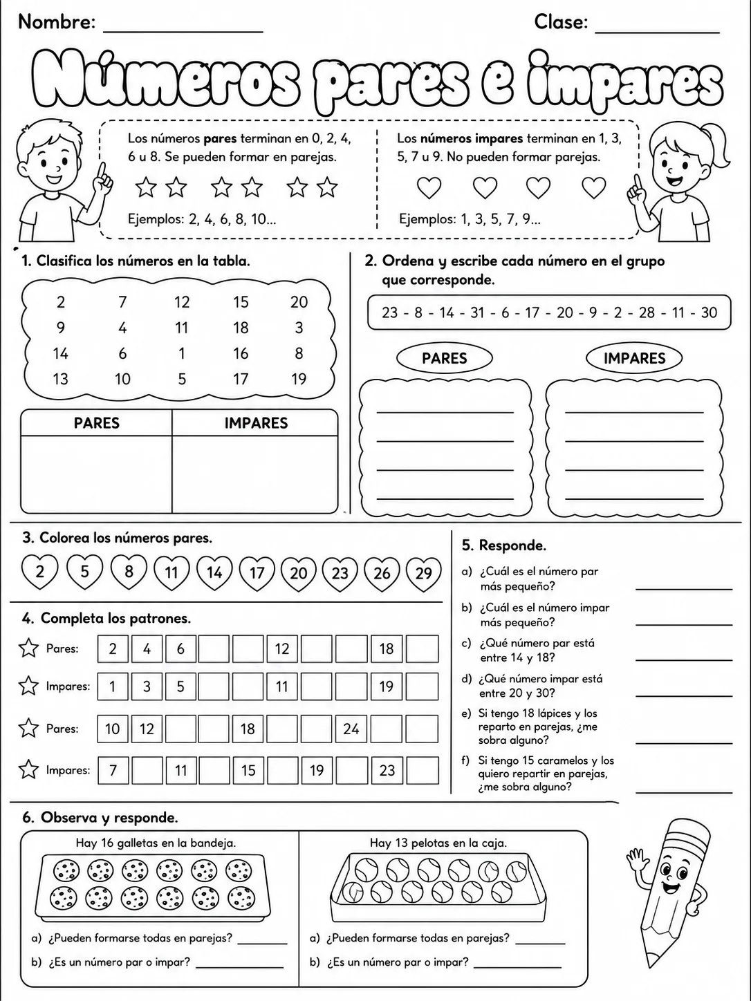 3.º grado - repaso mixto: números y conteo y comparación y orden de números - Paquete de fichas página 9 vista previa imprimible