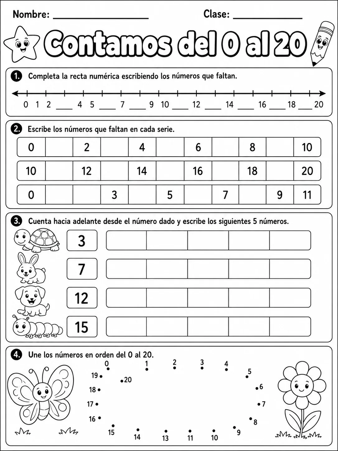 3.º grado - repaso mixto: números y conteo y suma - Paquete de fichas página 2 vista previa imprimible