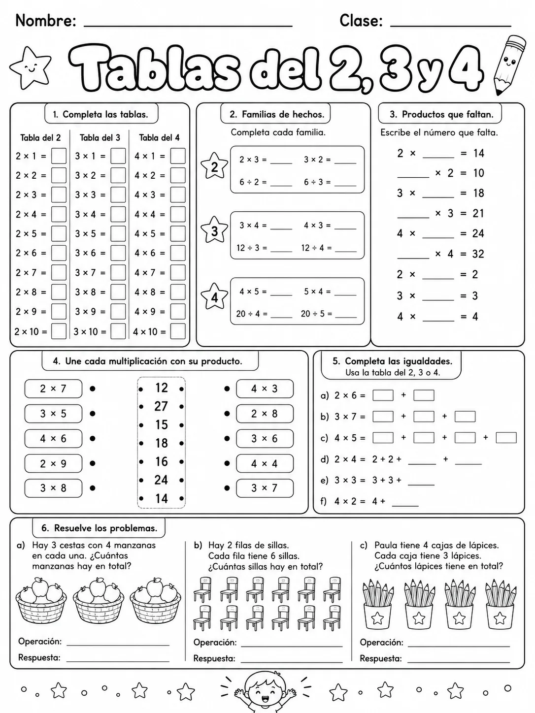 4.º grado - multiplicación y división - Paquete de fichas página 4 vista previa imprimible