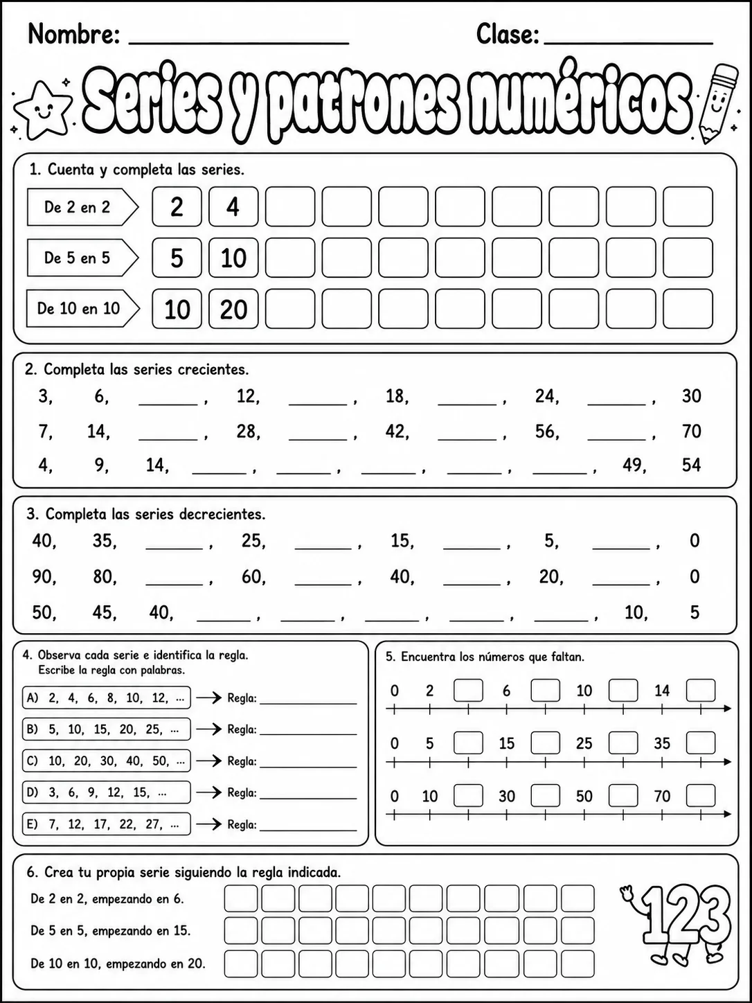 4.º grado - repaso mixto: comparación y orden de números - Paquete de fichas - Conjunto 2 página 8 vista previa imprimible