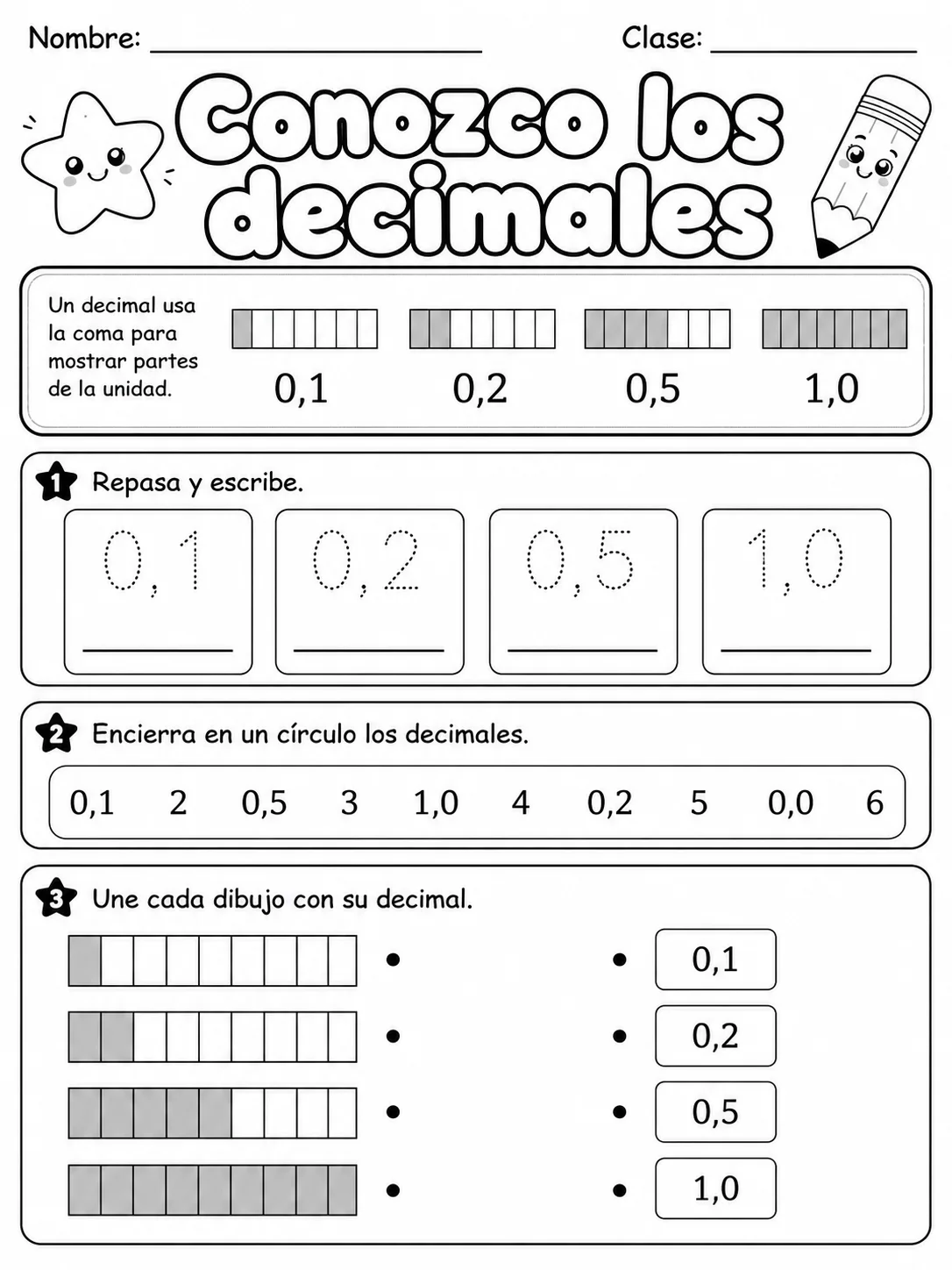 4.º grado - repaso mixto: decimales y multiplicación y división - Paquete de fichas vista previa imprimible de matemáticas en KiwiBee