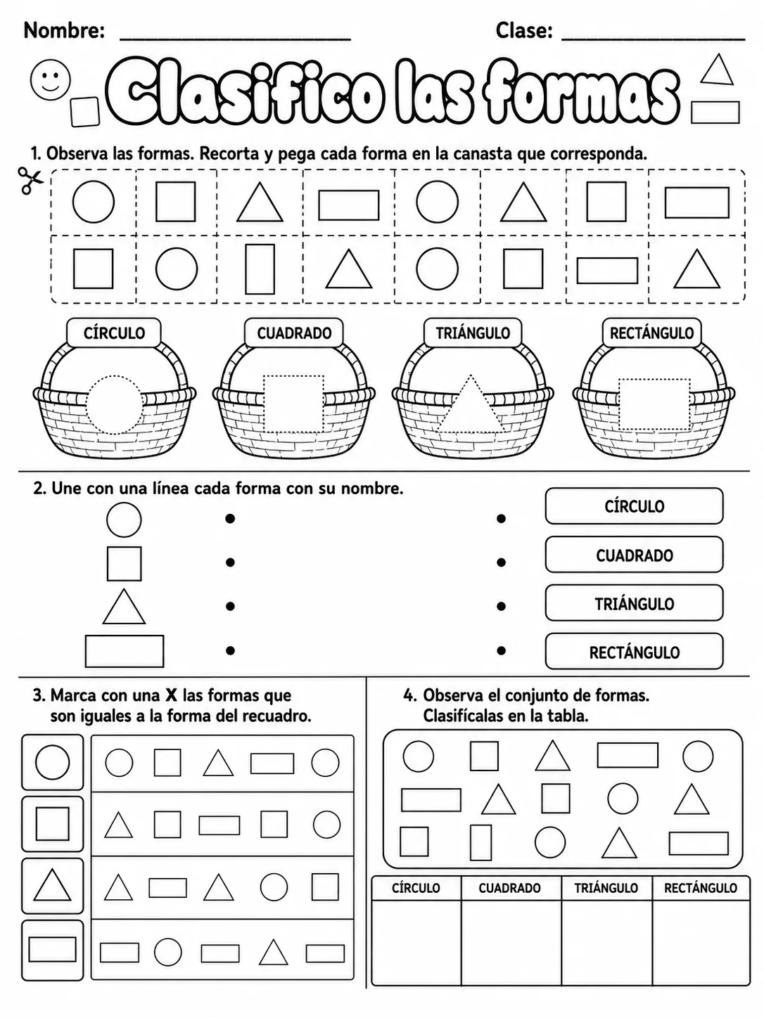 4.º grado - repaso mixto: formas 2D y líneas - Paquete de fichas - Conjunto 3 página 4 vista previa imprimible