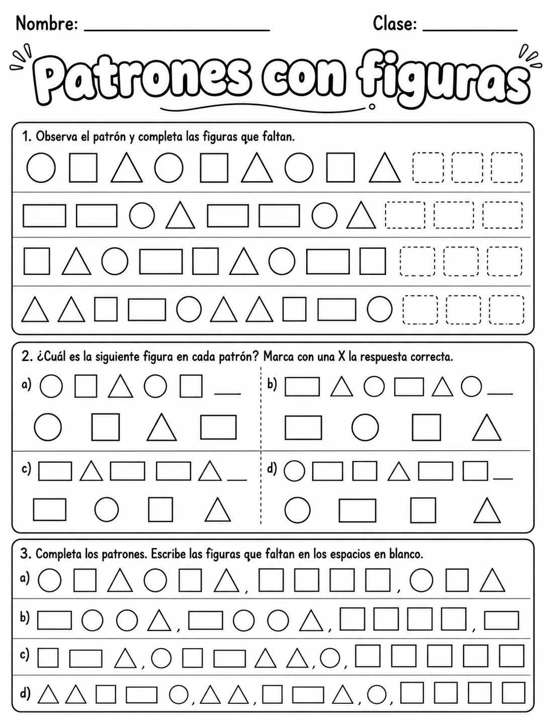 4.º grado - repaso mixto: formas 2D y líneas - Paquete de fichas - Conjunto 3 página 5 vista previa imprimible