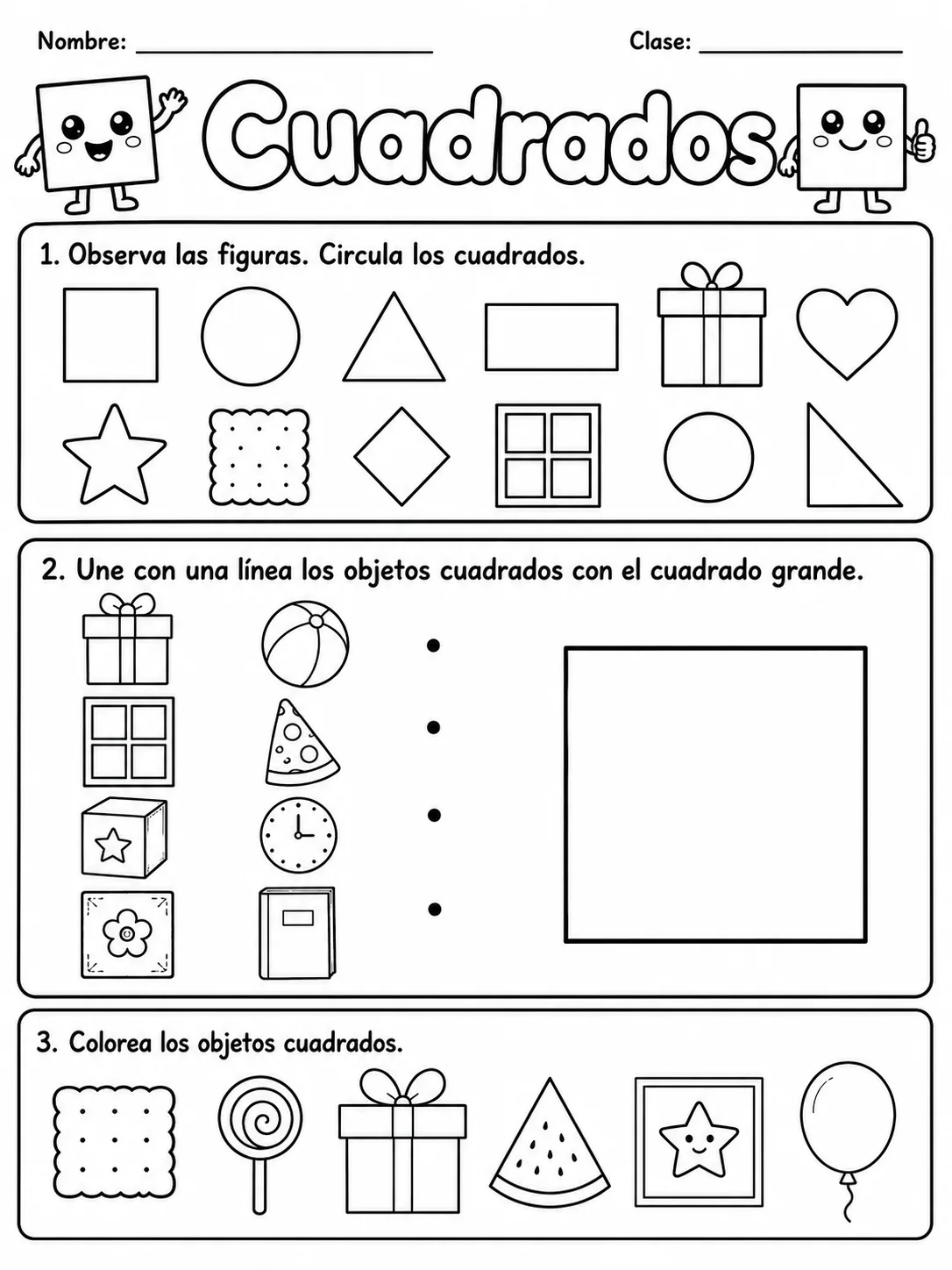 4.º grado - repaso mixto: formas 2D y líneas - Paquete de fichas página 2 vista previa imprimible
