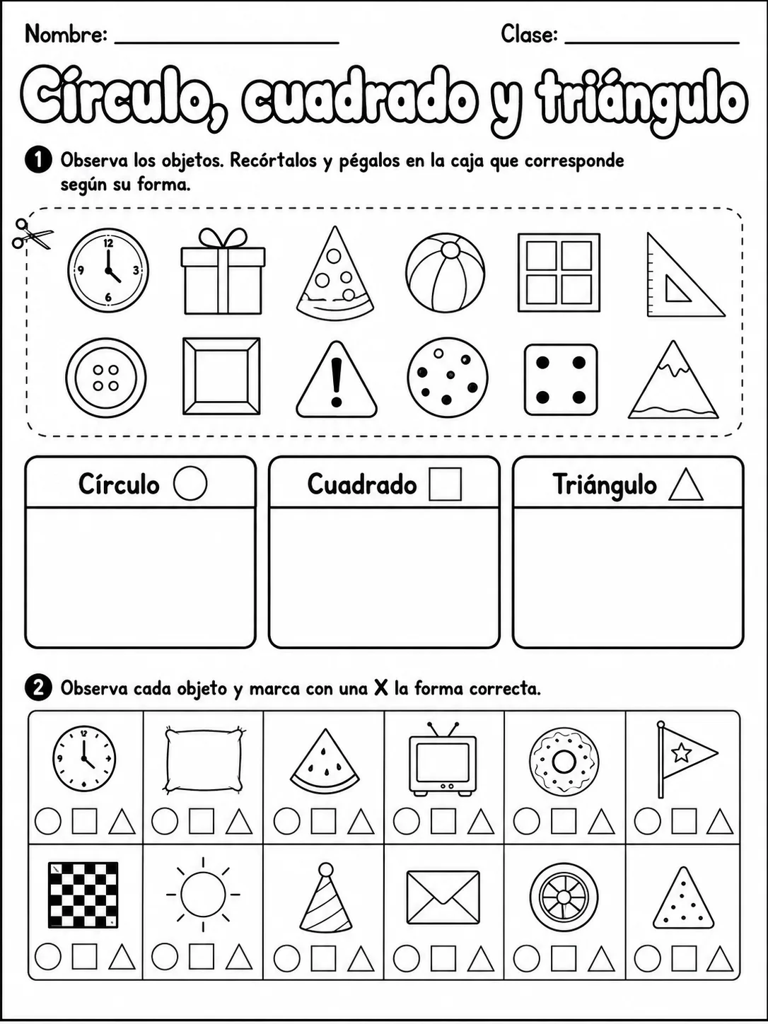 4.º grado - repaso mixto: formas 2D y líneas - Paquete de fichas página 5 vista previa imprimible
