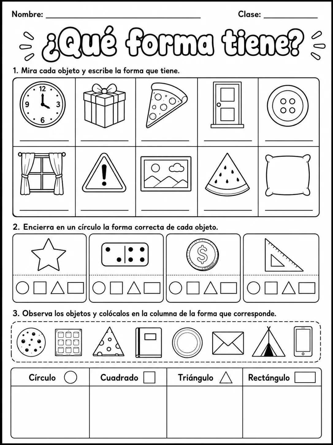 4.º grado - repaso mixto: formas 2D y líneas - Paquete de fichas página 7 vista previa imprimible