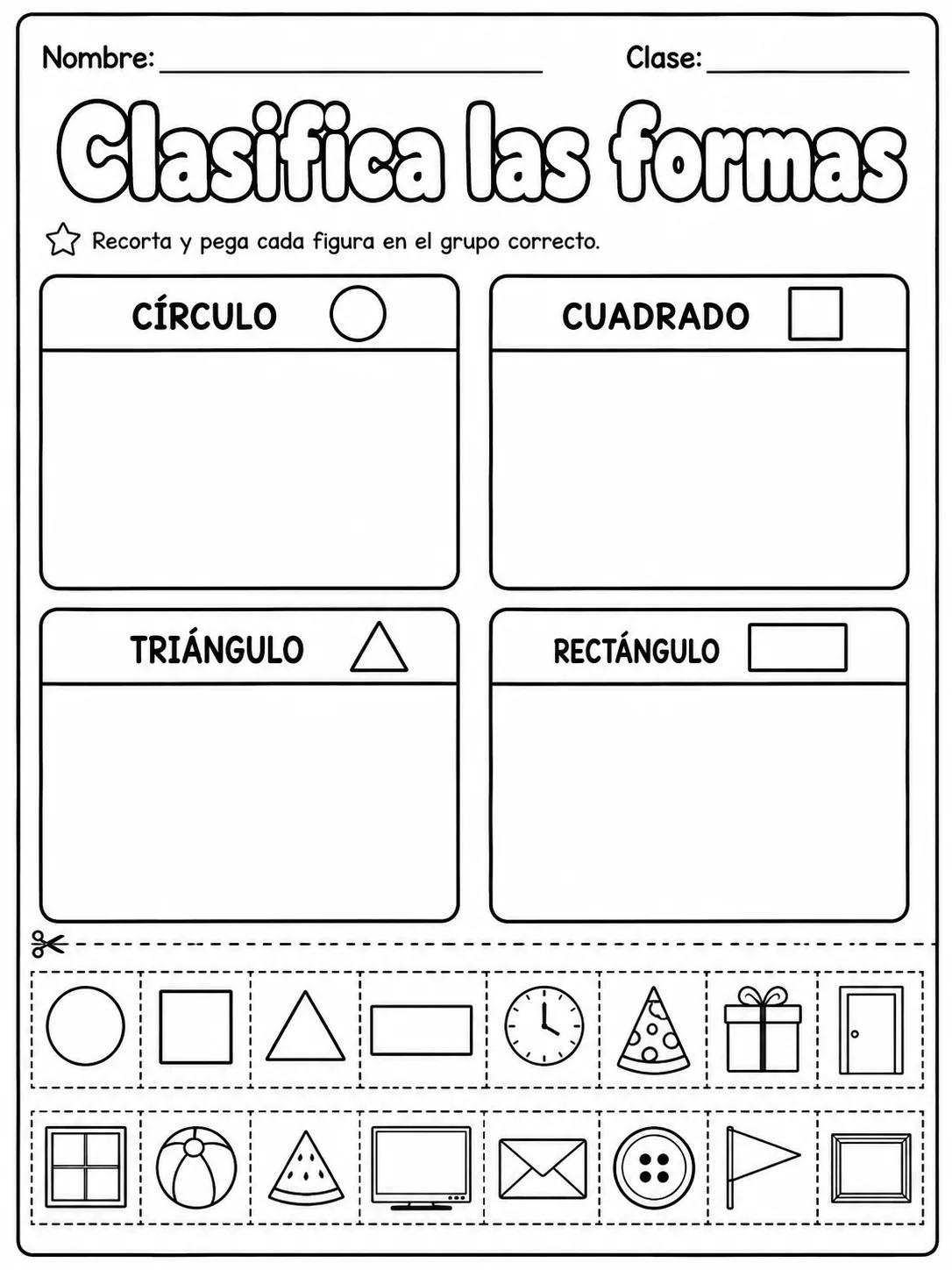 4.º grado - repaso mixto: formas 2D y líneas y ángulos - Paquete de fichas página 6 vista previa imprimible
