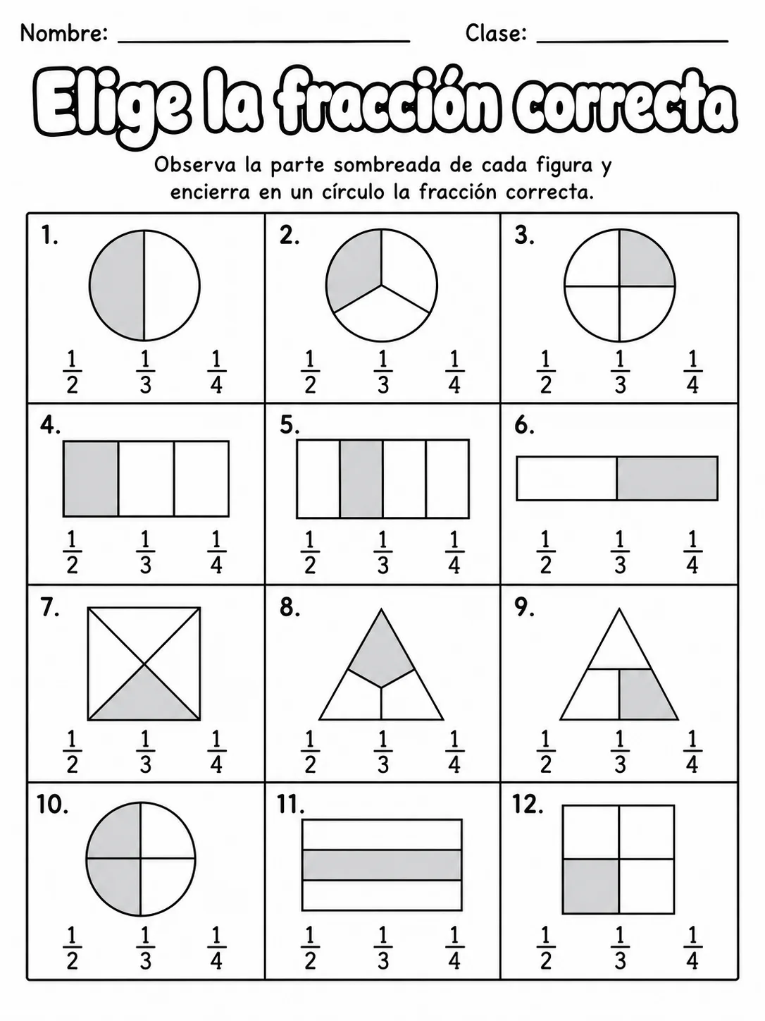 4.º grado - repaso mixto: fracciones, mitad y dobles y comparación y orden de números - Paquete de fichas página 7 vista previa imprimible
