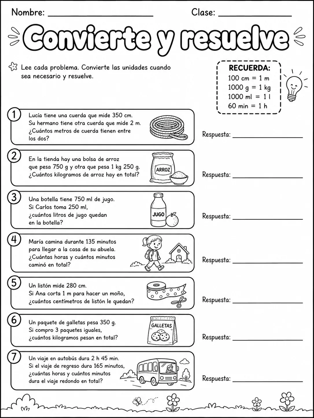 4.º grado - repaso mixto: multiplicación y división - Paquete de fichas página 7 vista previa imprimible