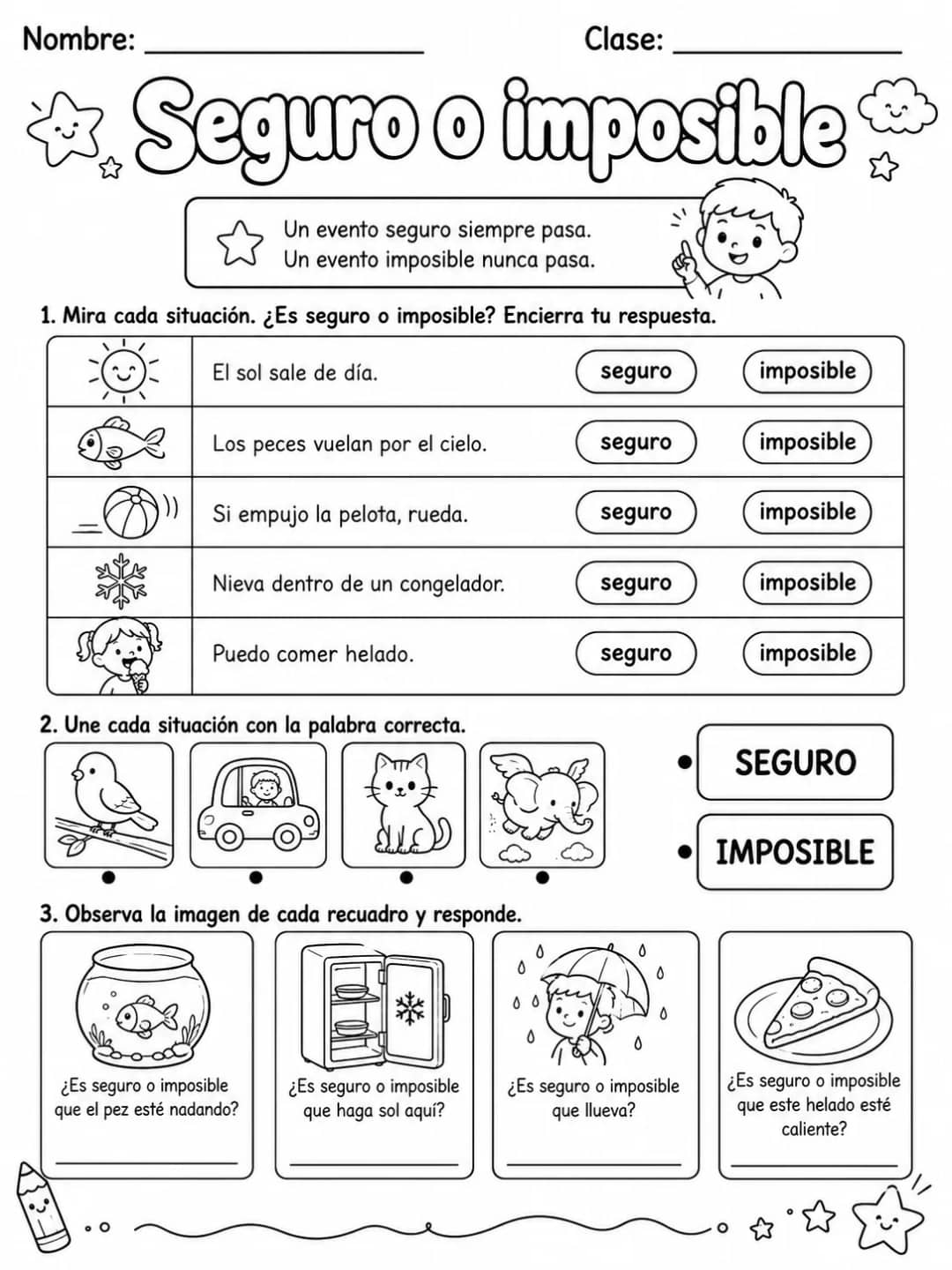 4.º grado - repaso mixto: probabilidad - Paquete de fichas vista previa imprimible de matemáticas en KiwiBee