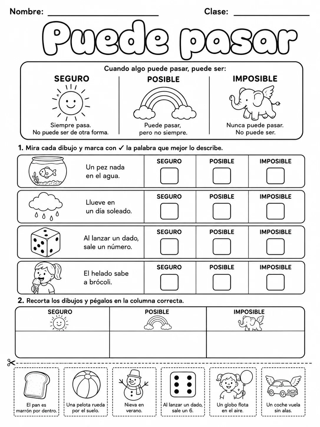 4.º grado - repaso mixto: probabilidad y números, conteo y orden - Paquete de fichas página 2 vista previa imprimible