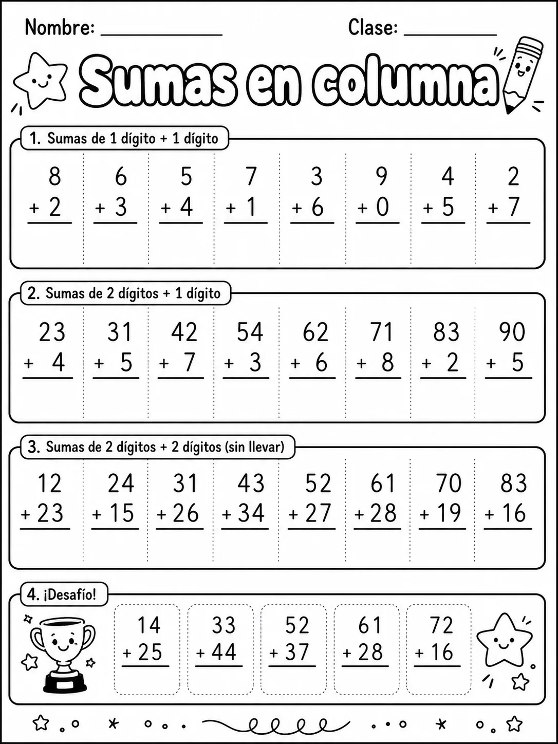 4.º grado - repaso mixto: suma y resta y multiplicación y división - Paquete de fichas vista previa imprimible de matemáticas en KiwiBee