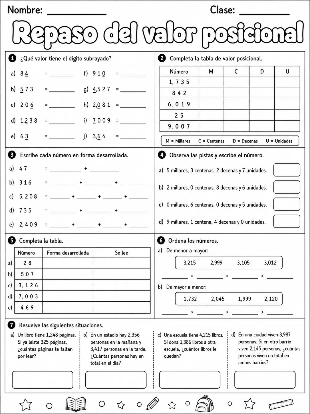 4.º grado - repaso mixto: tiempo y calendario - Paquete de fichas página 10 vista previa imprimible