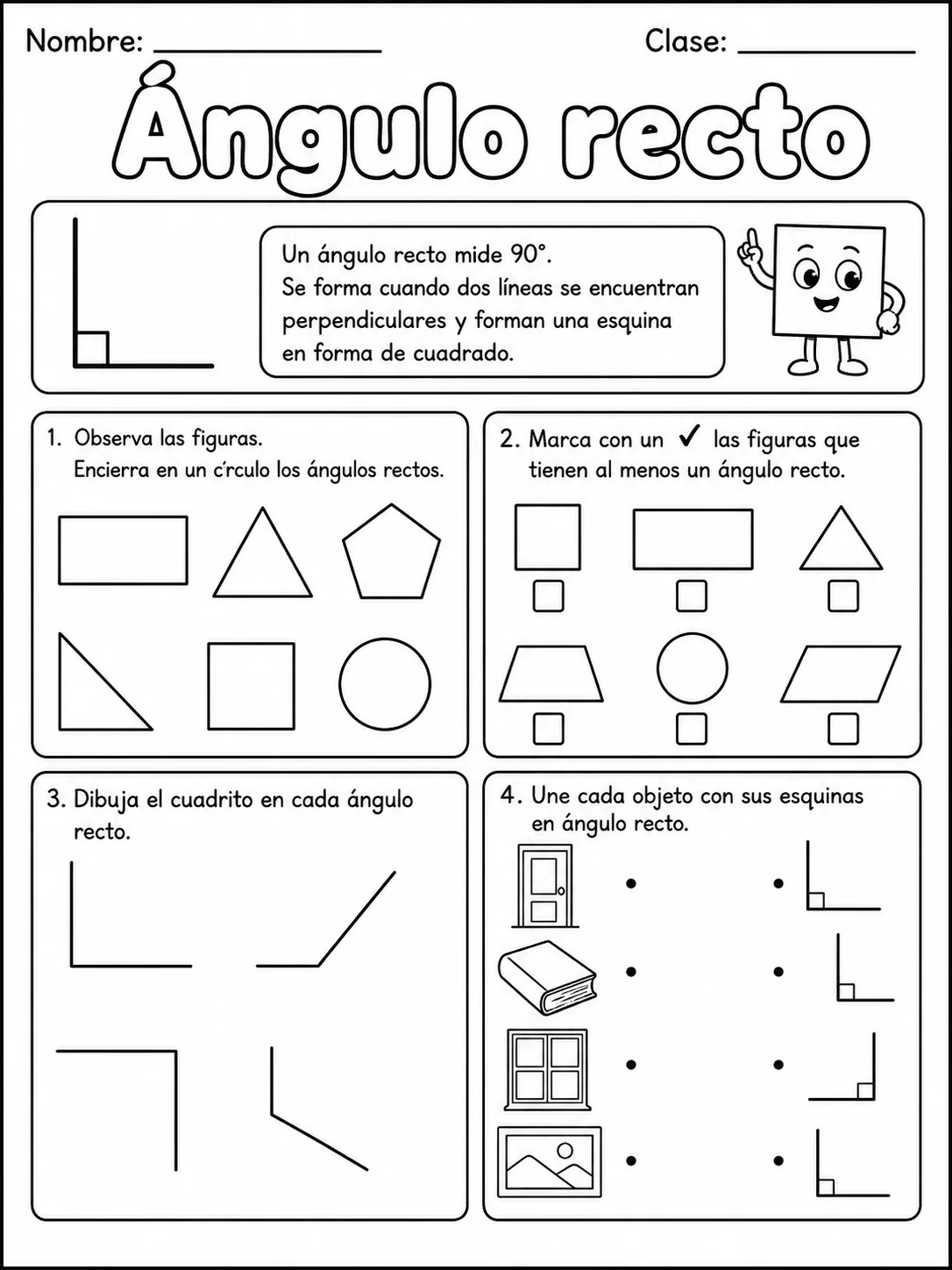 5.º grado - ángulos - Paquete de fichas página 3 vista previa imprimible