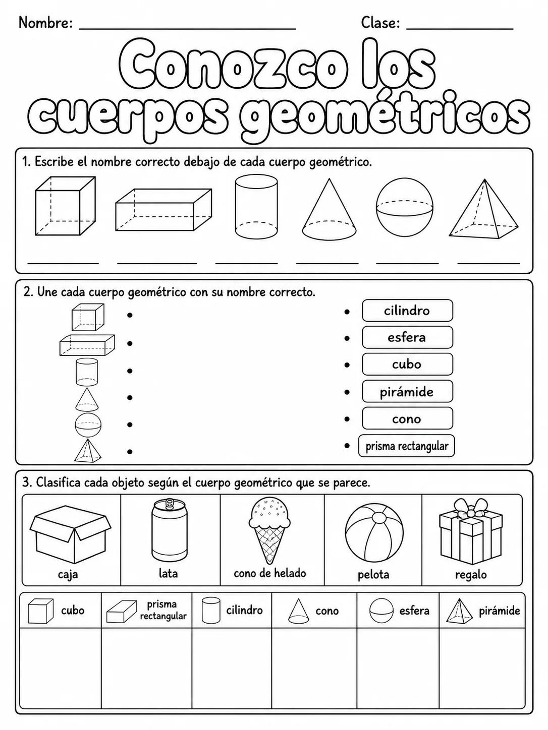 5.º grado - figuras 3D - Paquete de fichas página 2 vista previa imprimible