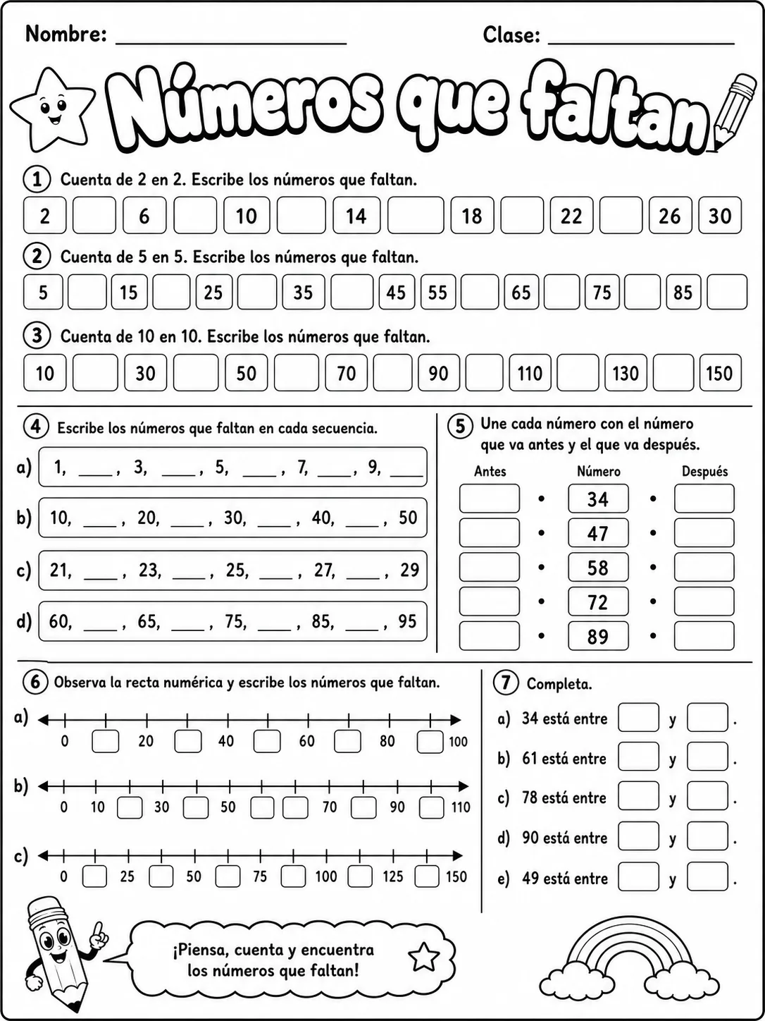 5.º grado - números y conteo - Paquete de fichas página 4 vista previa imprimible