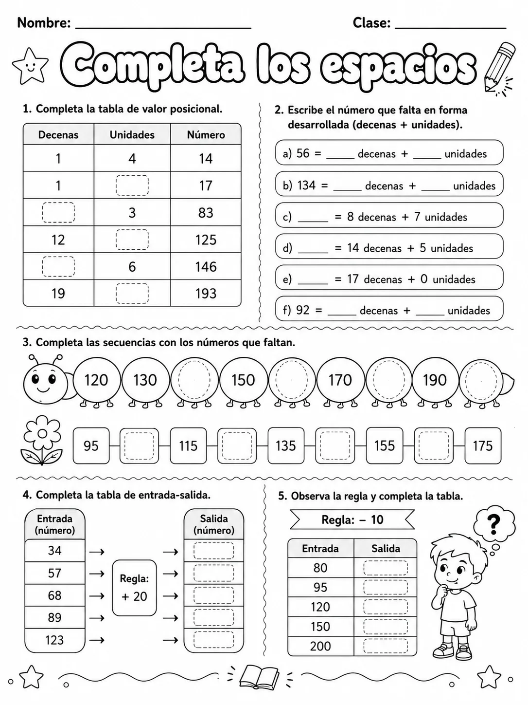 5.º grado - números y conteo - Paquete de fichas página 7 vista previa imprimible