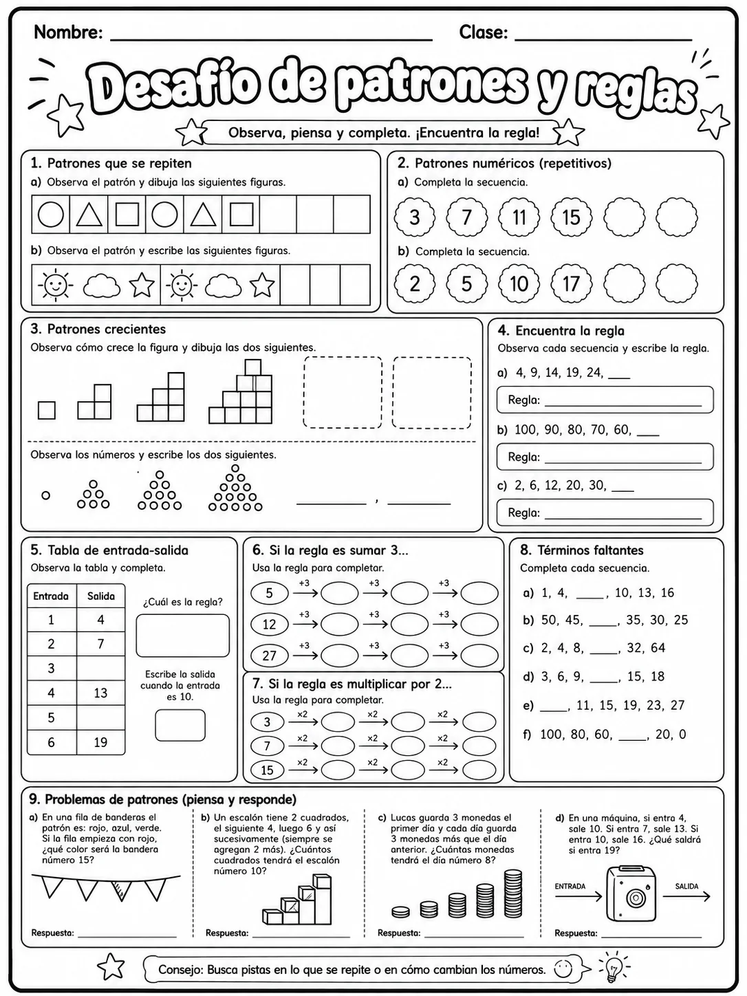5.º grado - patrones ABC - Paquete de fichas - Conjunto 2 página 10 vista previa imprimible