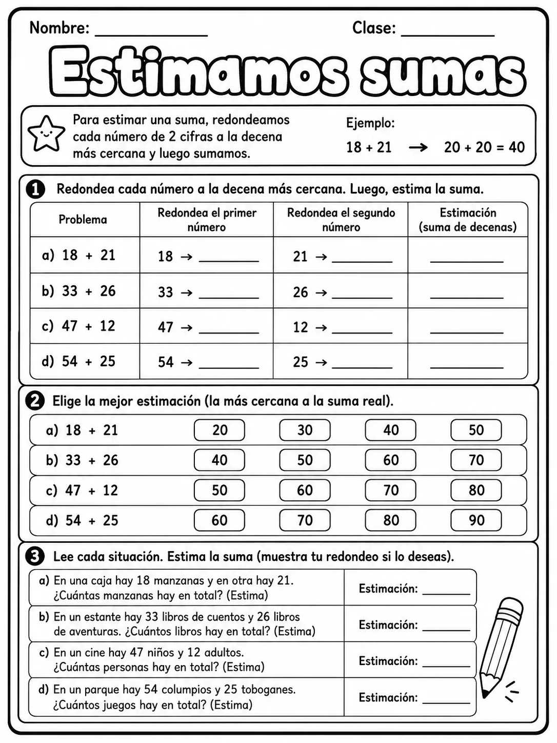 5.º grado - repaso de matemáticas - Paquete de fichas - Conjunto 2 página 3 vista previa imprimible
