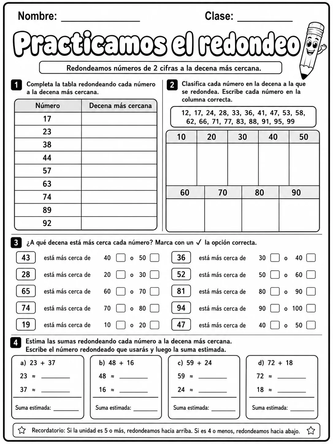5.º grado - repaso de matemáticas - Paquete de fichas - Conjunto 2 página 4 vista previa imprimible