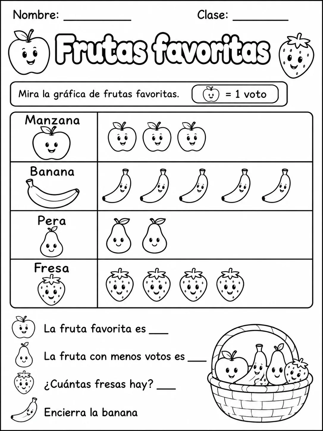 5.º grado - repaso mixto: datos, tablas y gráficas - Paquete de fichas página 4 vista previa imprimible