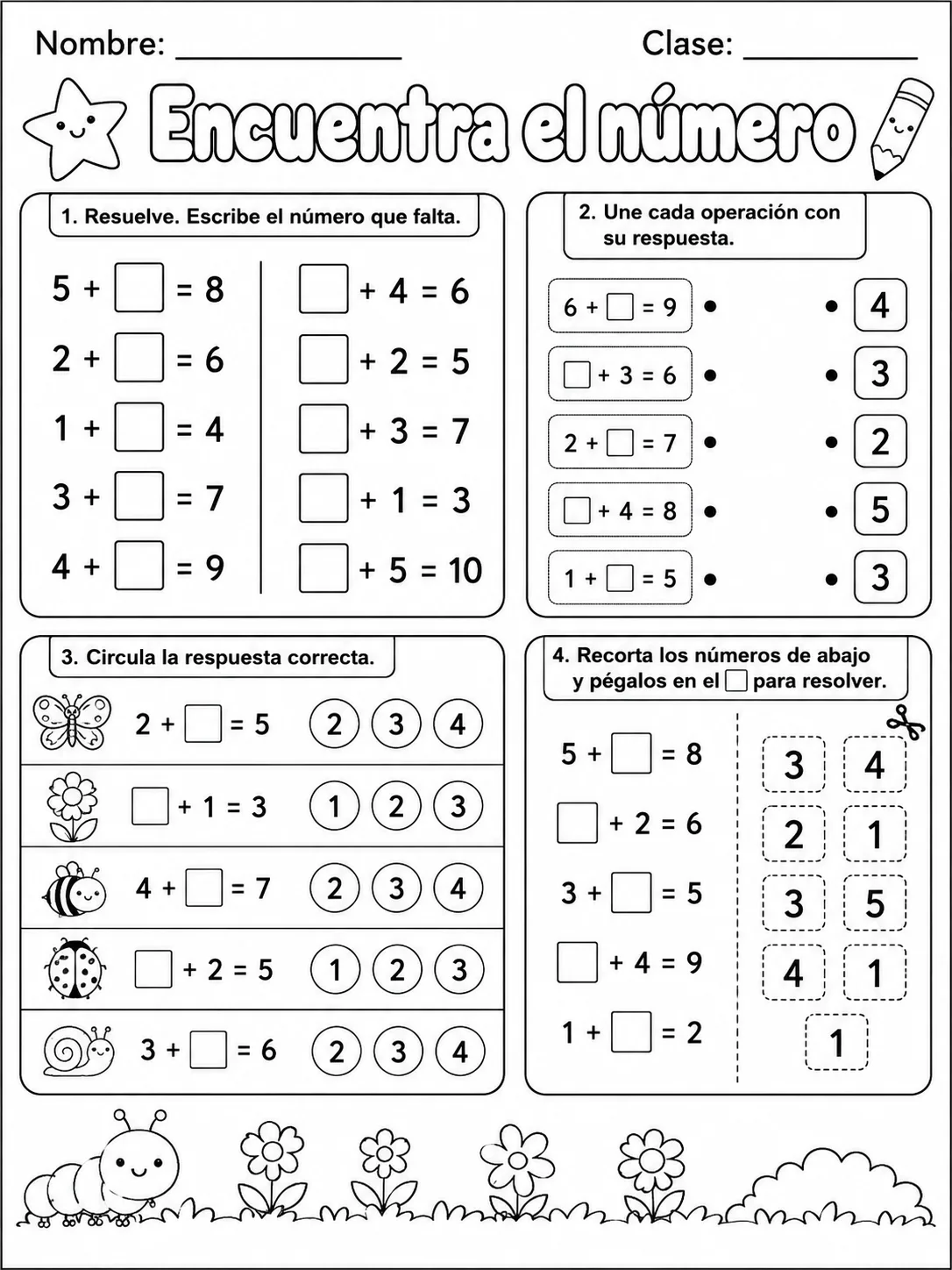 5.º grado - repaso mixto: ecuaciones y patrones - Paquete de fichas vista previa imprimible de matemáticas en KiwiBee