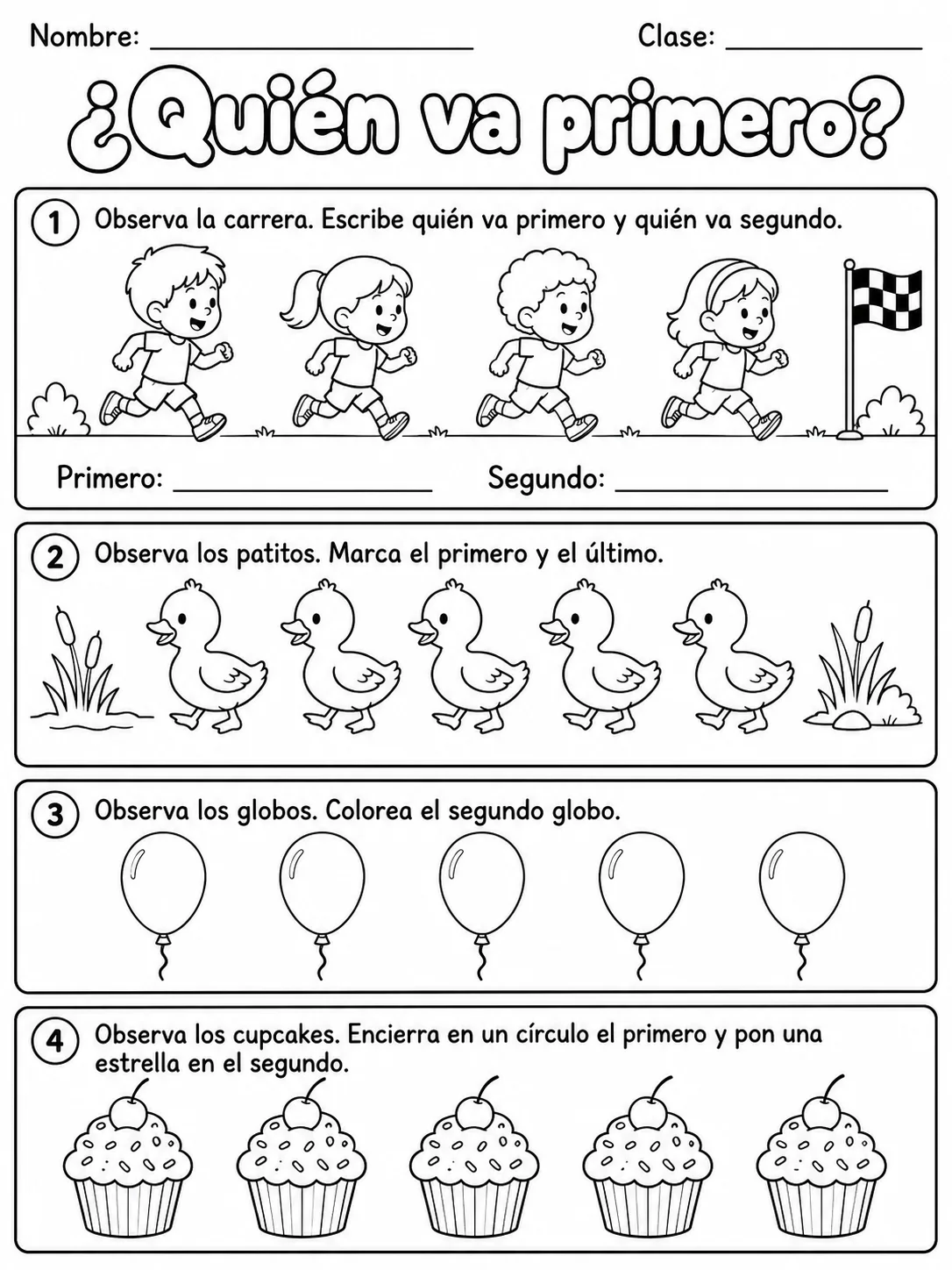 5.º grado - repaso mixto: números ordinales y datos, tablas y gráficas - Paquete de fichas página 2 vista previa imprimible