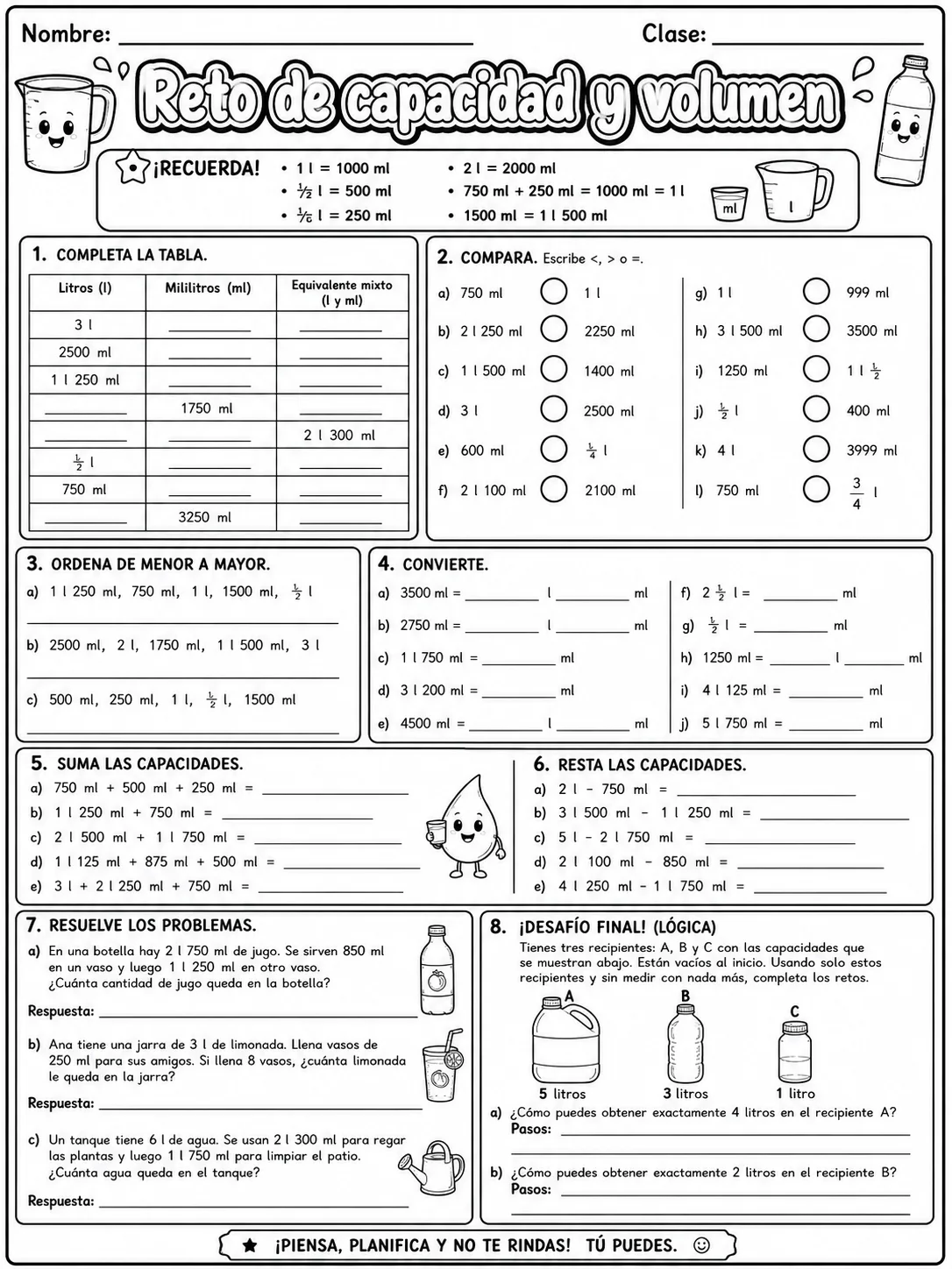 5.º grado - repaso mixto: números ordinales y datos, tablas y gráficas - Paquete de fichas página 10 vista previa imprimible