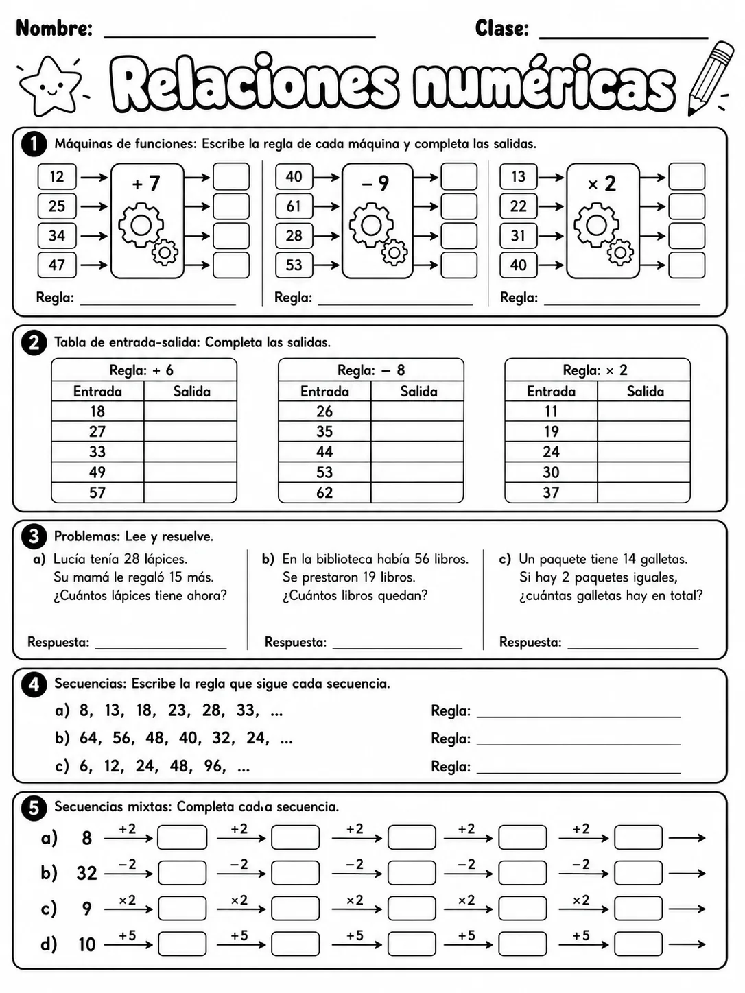 5.º grado - repaso mixto: simetría - Paquete de fichas página 6 vista previa imprimible