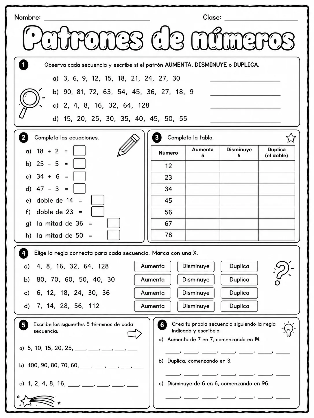 5.º grado - repaso mixto: simetría - Paquete de fichas página 7 vista previa imprimible