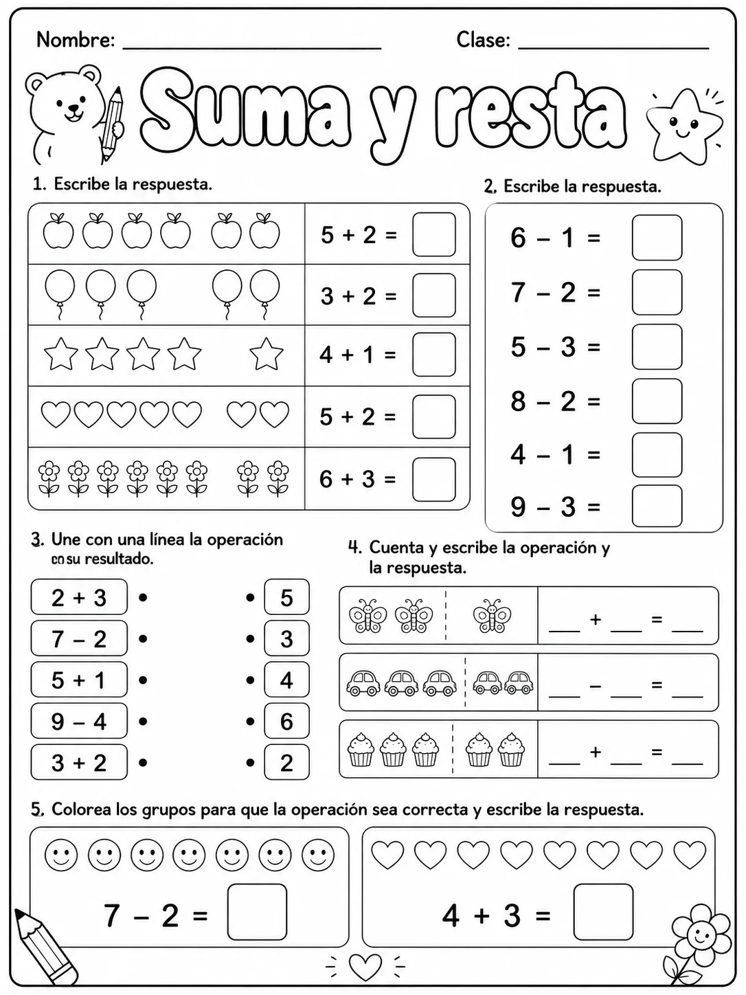 5.º grado - suma y resta - Paquete de fichas vista previa imprimible de matemáticas en KiwiBee