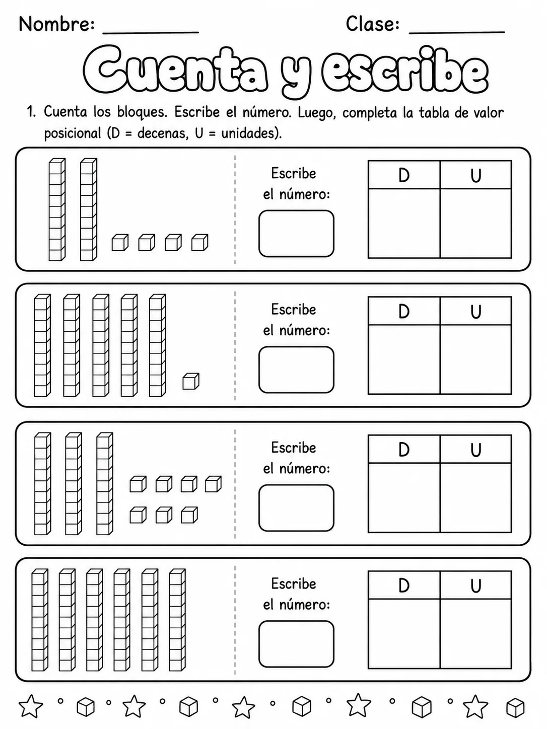 5.º grado - valor posicional - Paquete de fichas página 2 vista previa imprimible