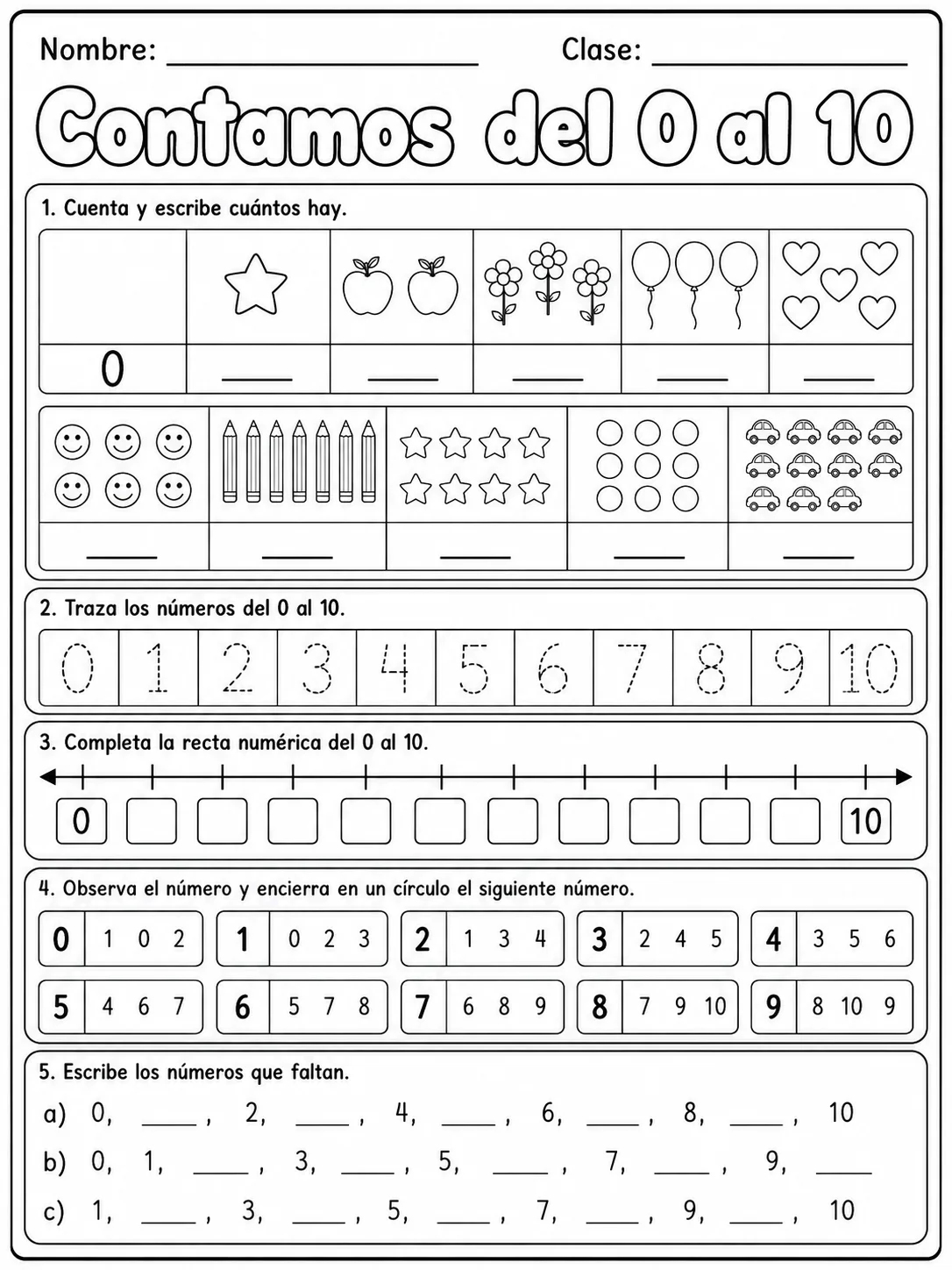 Kindergarten - conteo hasta 1000 - Paquete de fichas vista previa imprimible de matemáticas en KiwiBee