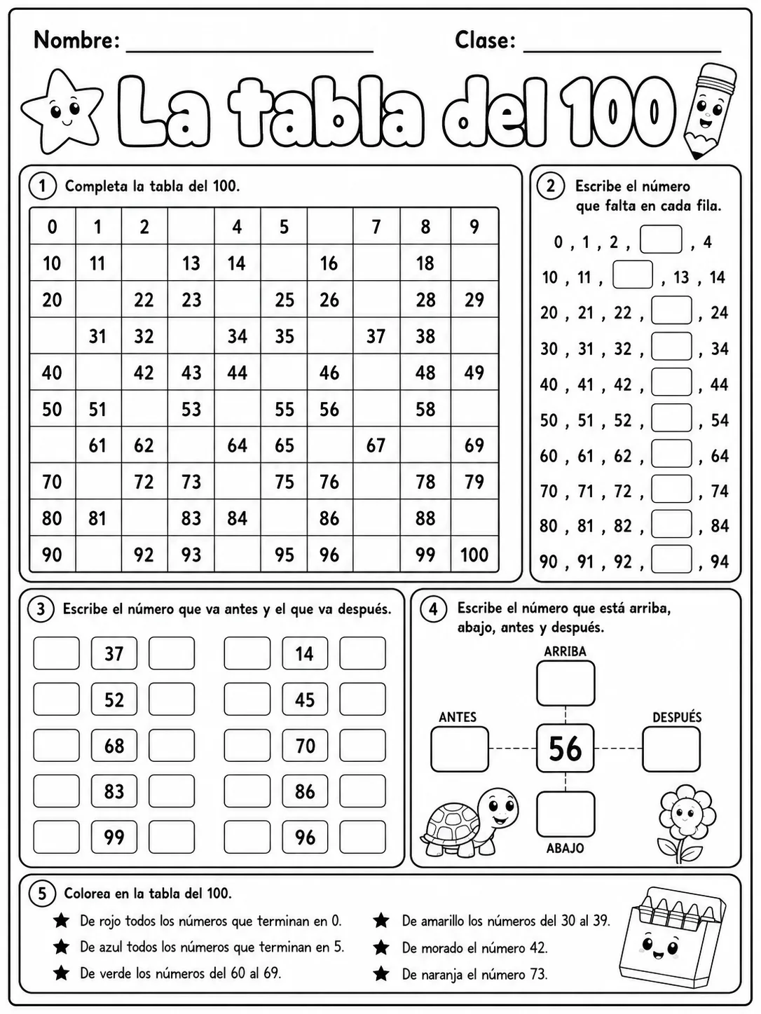 Kindergarten - conteo hasta 1000 - Paquete de fichas página 6 vista previa imprimible